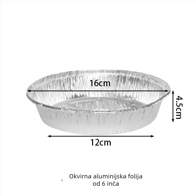 Jednokratna kružna posuda od aluminijske folije za fritezu na zrak i pećnicu, kvaliteta hrane, debljina 0,05, prilagodljivo preradu