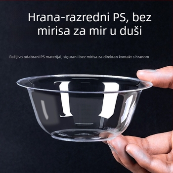 Jednokratna okrugla plastična zdjela, kapacitet 300-400 ml, pakiranje 50 komada, domaće porijeklo