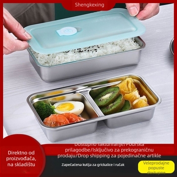 Pravokutna kutija za obrok od 304 nehrđajućeg čelika, 800–1000 ml, održava hranu svježu i pogodna za pohranu