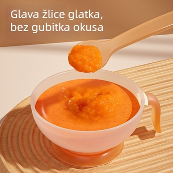 Set posuđa za hranjenje beba: zdjelica za hranjenje i žlica, od ekološki prihvatljivog PP-a, za djecu od 6 mjeseci i starije, 2-dijelni set.