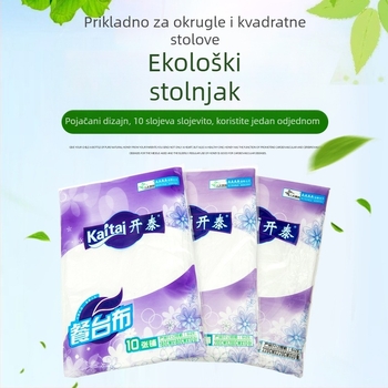 Deset jednokratnih stolnjaka za okrugli stol, od debelog plastičnog filma, crvene prozirne
