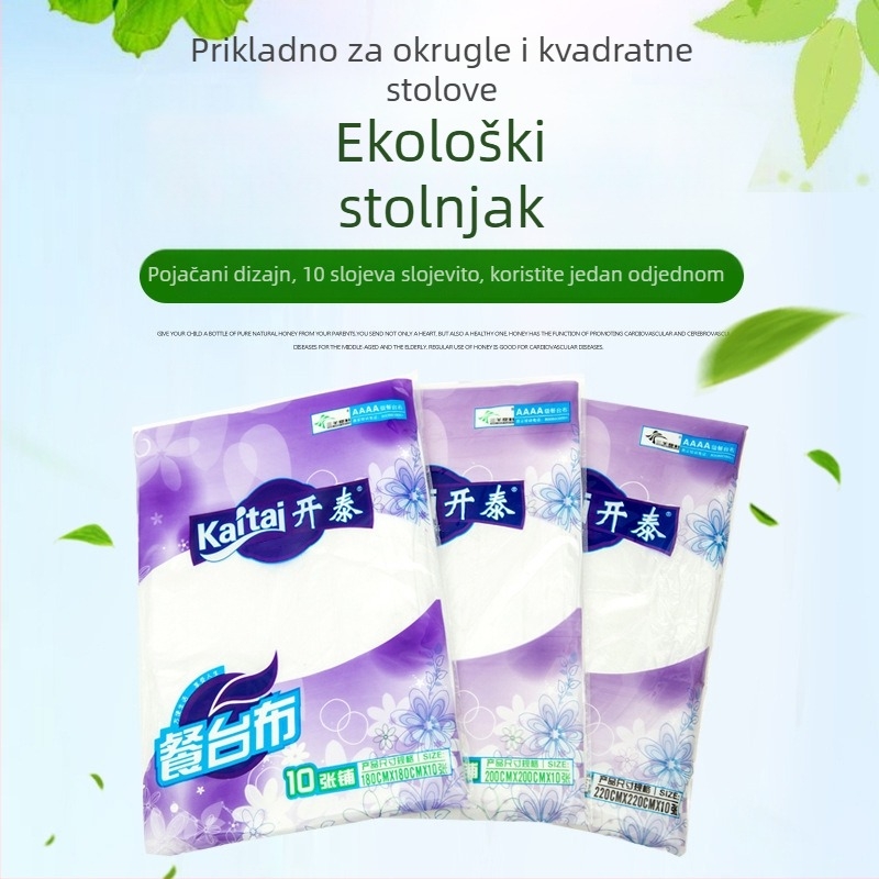 Deset jednokratnih stolnjaka za okrugli stol, od debelog plastičnog filma, crvene prozirne