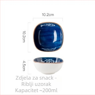 Keramička posuda za začine, japanski stil, kvadratnog oblika, prikladna za mikrovalnu