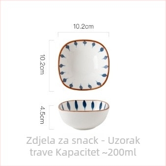 Keramička posuda za začine, japanski stil, kvadratnog oblika, prikladna za mikrovalnu