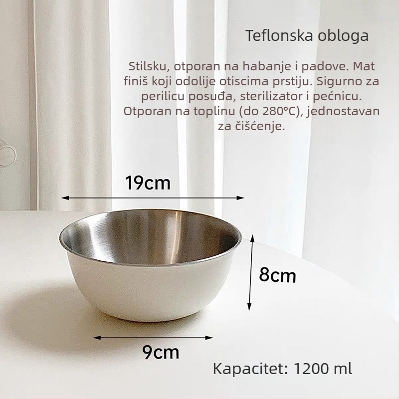 Posuda od 316 nehrđajućeg čelika, hrani klasa, s mjernom skalom, kuhinjski marinacijski spremnik, zdjela za sirovo meso i tijesto