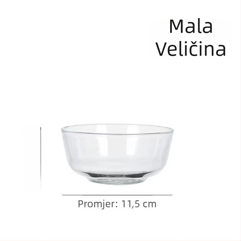 Set posuda od otpornog stakla za juhu i rezance, visoko borosilikatno staklo, mikrovalna sigurno, okrugli oblik