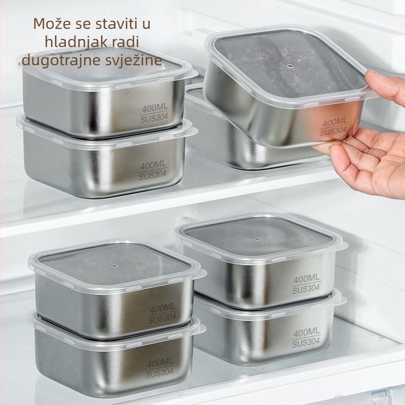 Yubao kutija za obrok od nehrđajućeg čelika 304/316, porcionirana, mala, s poklopcem od silikona