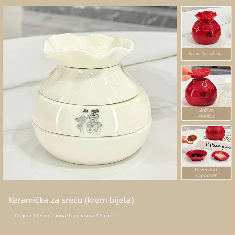 Keramički set tanjuri za umake, karikaturan uzorak, nepravilni oblik, mikrovalna pogodna, mogućnost otiska logotipa