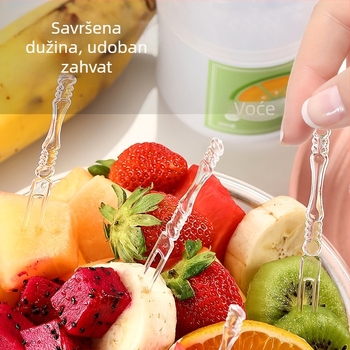 Plastične jednokratne vilice za voće, kućna upotreba, minimalistički stil, debeli dizajn za izdržljivost