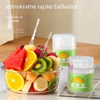 Plastične jednokratne vilice za voće, kućna upotreba, minimalistički stil, debeli dizajn za izdržljivost