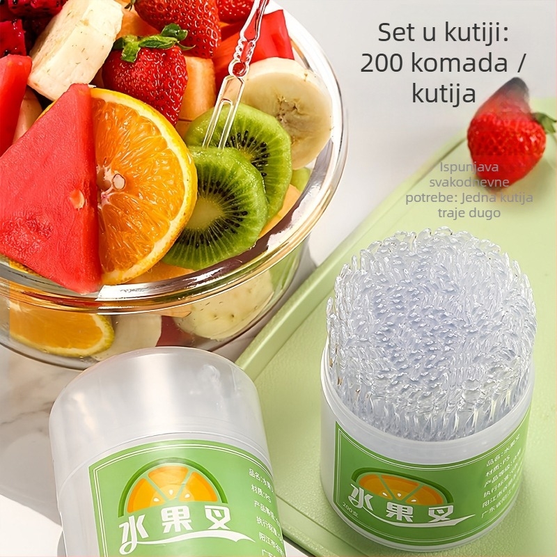 Plastične jednokratne vilice za voće, kućna upotreba, minimalistički stil, debeli dizajn za izdržljivost