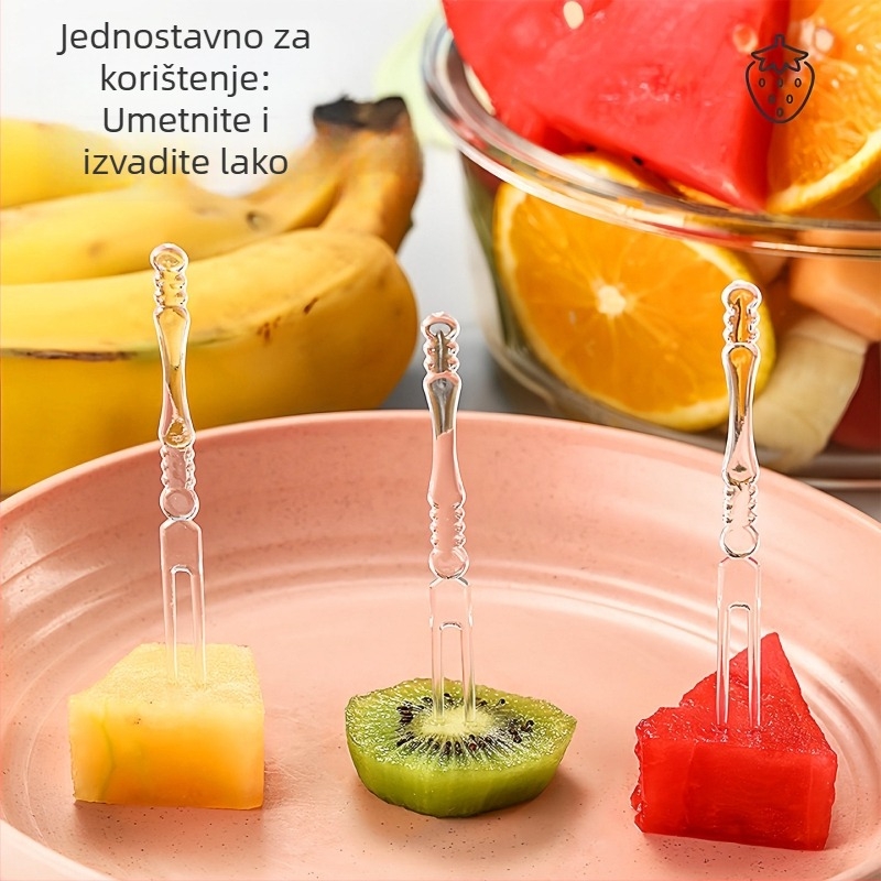 Plastične jednokratne vilice za voće, kućna upotreba, minimalistički stil, debeli dizajn za izdržljivost