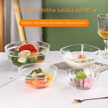 Akrilna zdjela za salatu, okrugla, za restorane, nije mikrovalna