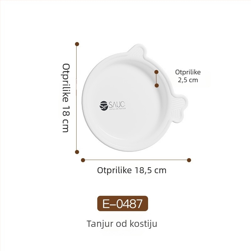Ploški tanjur od PP materijala, okruglog oblika, mikrovalnu pogodna, moderni minimalistički stil