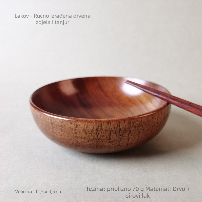 Japanski stil drvena posuda za začine sa sirovim lakom — nepravilnog oblika, prugasti uzorak, lagani luksuzni retro stil, držač za žlicu i podložka za žlicu za sojin sos i ocat