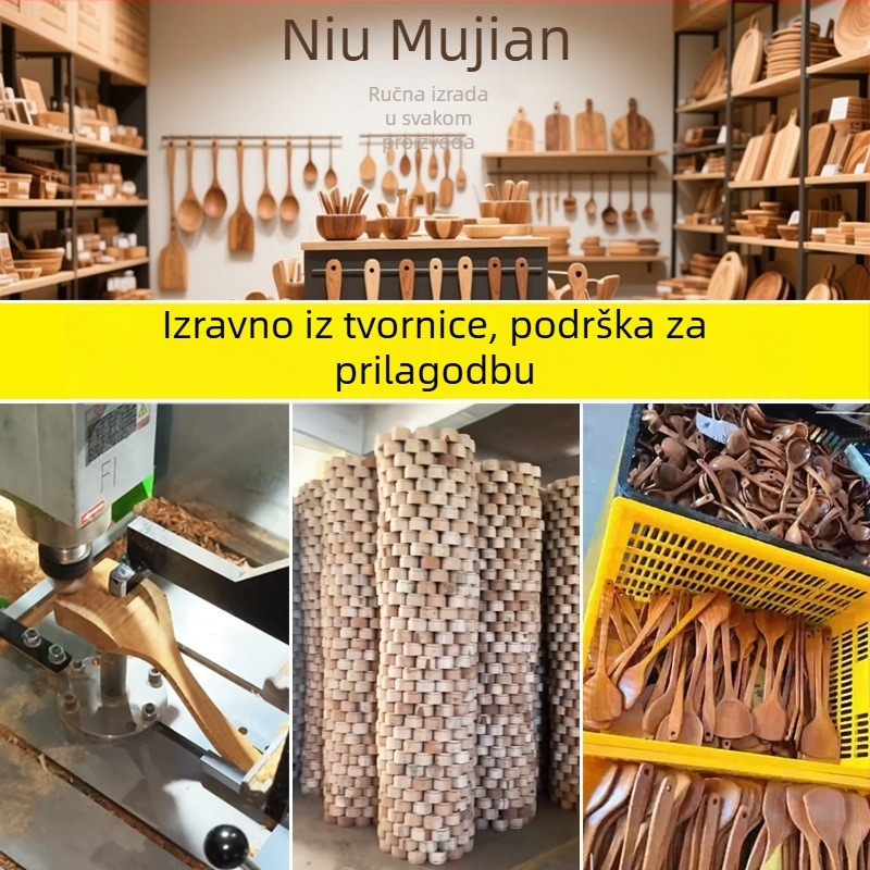 Japanski stil drvena posuda za začine sa sirovim lakom — nepravilnog oblika, prugasti uzorak, lagani luksuzni retro stil, držač za žlicu i podložka za žlicu za sojin sos i ocat