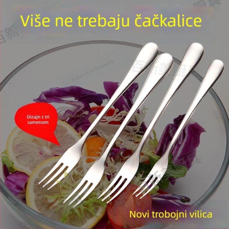 Voćna vilica od nehrđajućeg čelika serije 400, pogodno za djecu, jednostavan stil, marka Unique