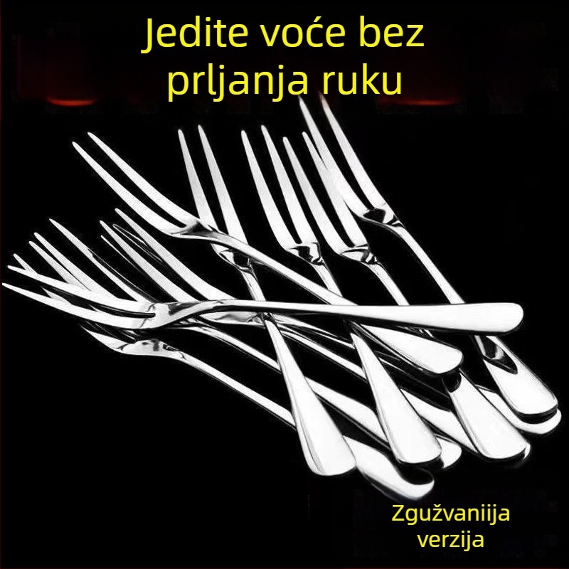 Vilica za voće od 304 nehrđajućeg čelika, dvodijelna s okruglim repom, moderan minimalistički stil, kod pdd1580