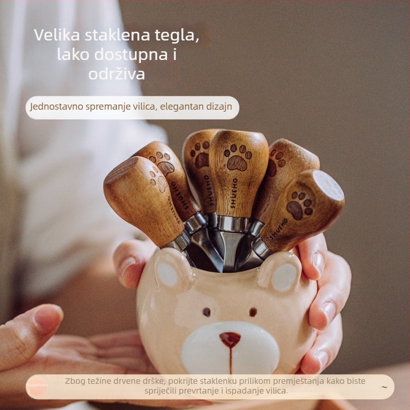Set od 4 vilica od nehrđajućeg čelika 304, male vilice za voće, za kućnu upotrebu, koje stoje uspravno, prehrambena kvaliteta kućanskih potrepština