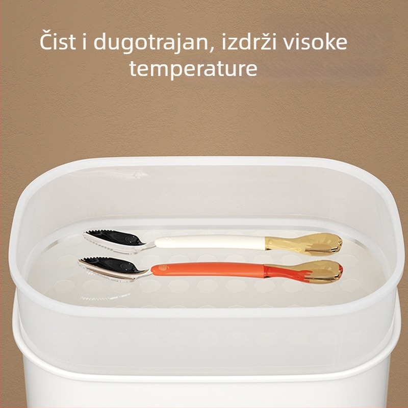 Silikonska dječja žlica s dvostrukom glavom za pire od voća, za djecu od 6 mjeseci, set od 1 kom.