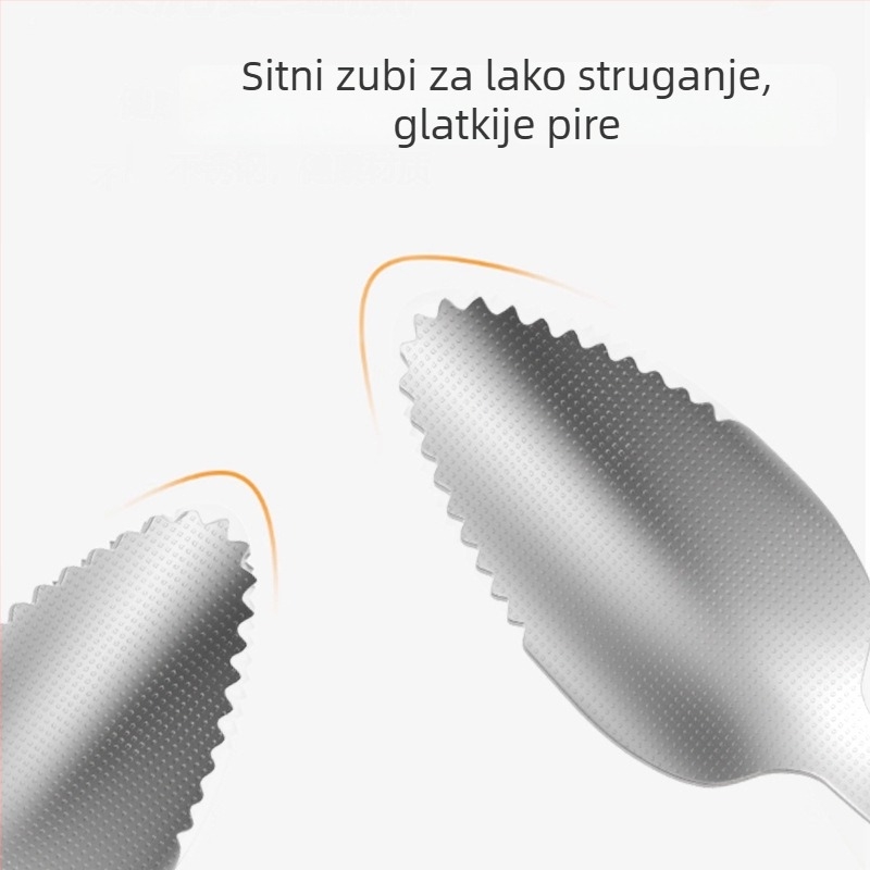 Silikonska dječja žlica s dvostrukom glavom za pire od voća, za djecu od 6 mjeseci, set od 1 kom.