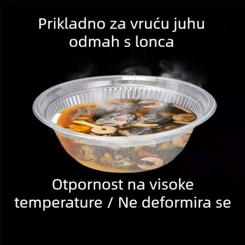 Jednokratna zdjela, plastična, prozirna, zapremina 1400 ml, okrugli oblik, mogućnost prilagodbe