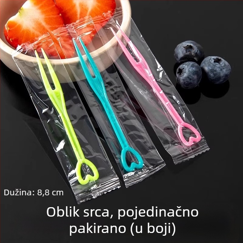 Set od 200 plastičnih vilica za voće, sladak karikaturni dizajn, siguran za djecu, za kućnu upotrebu