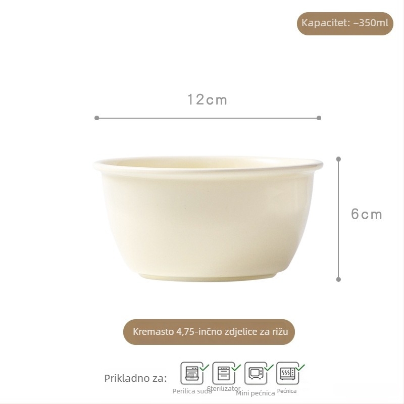 Set keramičkog posuđa od bone china — moderan minimalistički stil, mikrovalna pogodna, s tiskanim logom, brend Chuang Jian