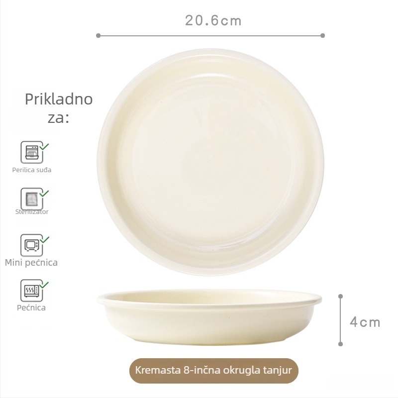 Set keramičkog posuđa od bone china — moderan minimalistički stil, mikrovalna pogodna, s tiskanim logom, brend Chuang Jian