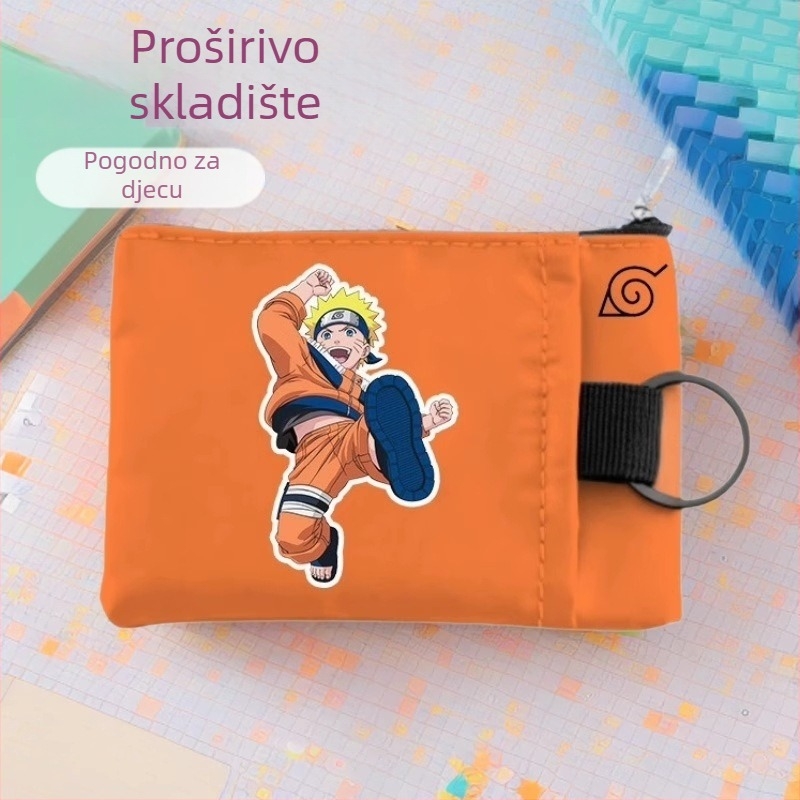 Naruto novčanik za kovanice, unisex, vodootporan poliester, Among Us otisak, zatvarač, višeslojna konstrukcija