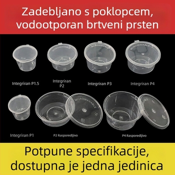 Nomituo Jednokratni cup za umake s poklopcem, plastični za dostavu