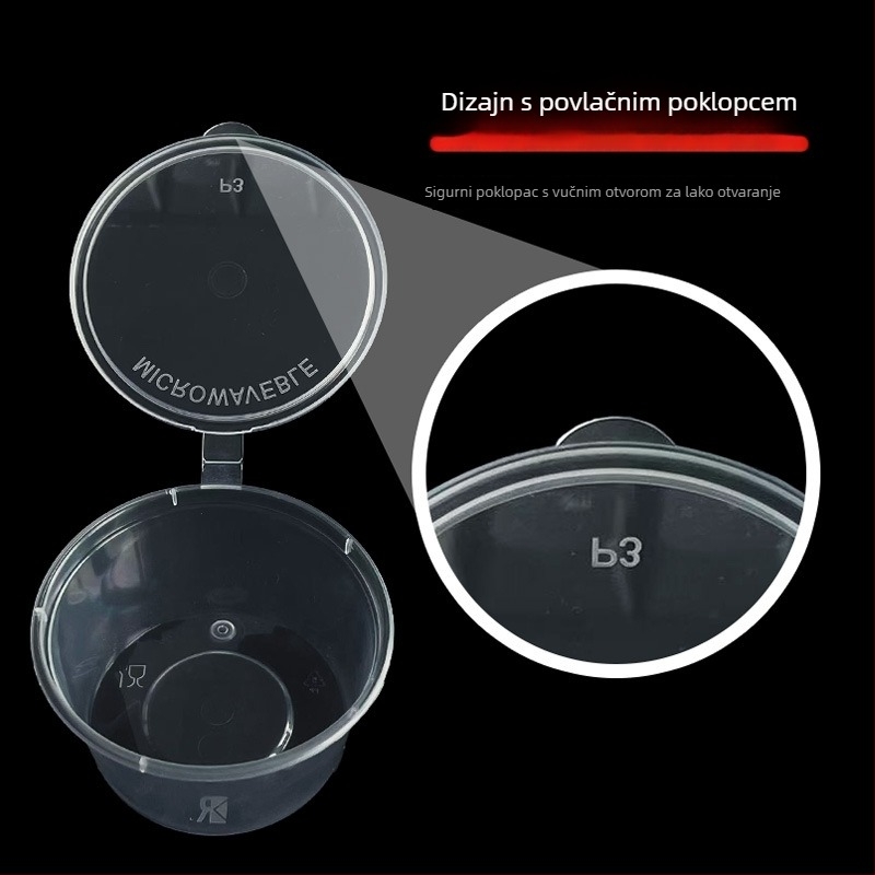 Nomituo Jednokratni cup za umake s poklopcem, plastični za dostavu