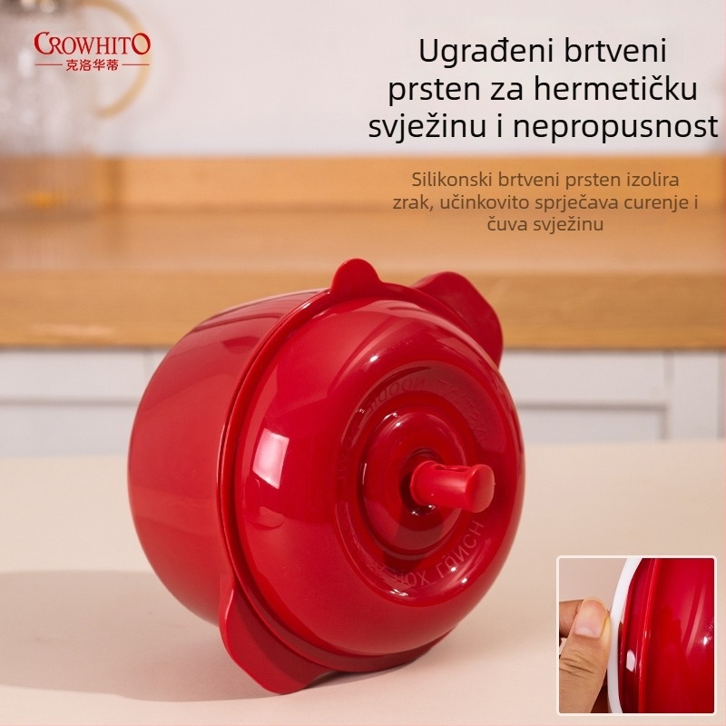 Okrugla plastična kutija za hranu s poklopcem, za hladnjak; čuvanje voća i povrća, suhe namirnice i tjestenina; kutija za ručak
