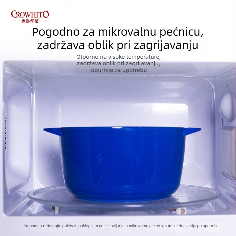 Okrugla plastična kutija za hranu s poklopcem, za hladnjak; čuvanje voća i povrća, suhe namirnice i tjestenina; kutija za ručak