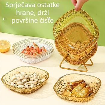 Plastična pločica za kosti, kvadratnog oblika, elektroplatinirana površina, pogodno za hranu, lagani luksuzni retro stil