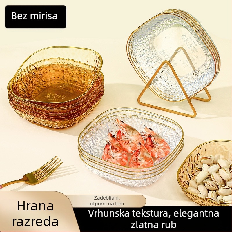Plastična pločica za kosti, kvadratnog oblika, elektroplatinirana površina, pogodno za hranu, lagani luksuzni retro stil