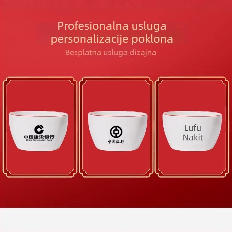 Keramički set zdjela i štapića za jelo – kvadratnog oblika, motiv jelena, zelena i narančasta, moderan minimalistički stil, poklon za vjenčanja i posebne prigode