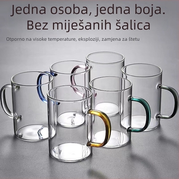 Šalica za čaj s držalom (staklo otporno na visoke temperature; ručno pečena; jednostruka)