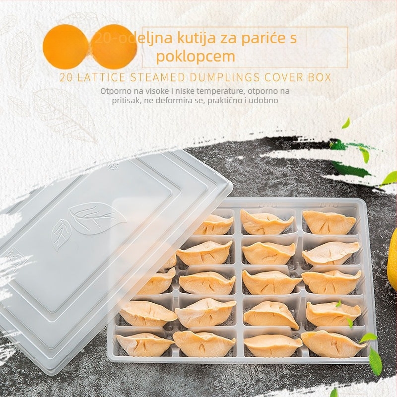 Jednokratna plastična kutija za knedle za van, jednostavan i elegantan kineski stil, mikrovalna pećnica nije pogodna, biološki razgradiva
