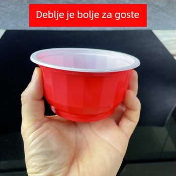 Ekstra debela jednokratna crvena zdjela za kućne svadbene proslave, otporna na visoke temperature plastična zdjela za parenje