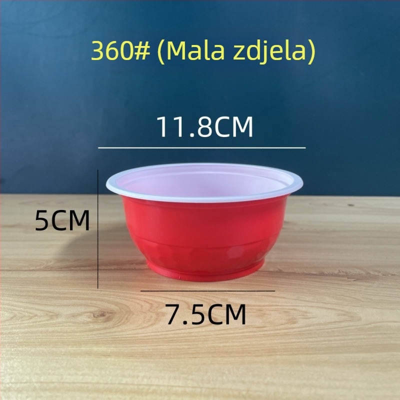 Ekstra debela jednokratna crvena zdjela za kućne svadbene proslave, otporna na visoke temperature plastična zdjela za parenje
