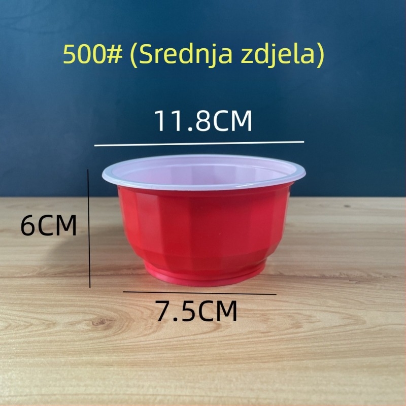 Ekstra debela jednokratna crvena zdjela za kućne svadbene proslave, otporna na visoke temperature plastična zdjela za parenje