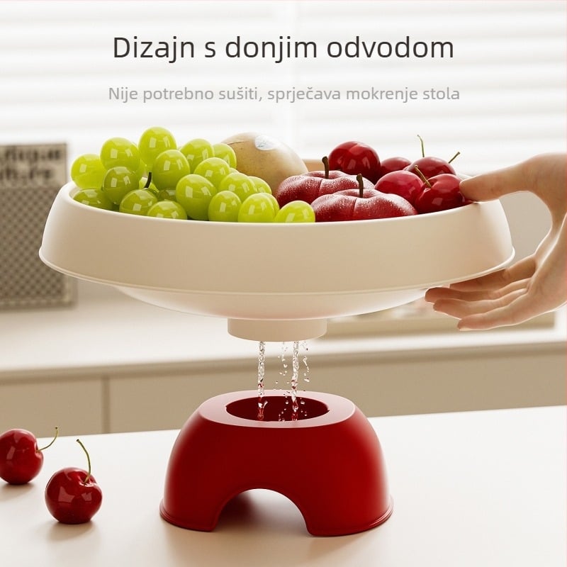Posuda za voće za kućnu upotrebu, elegantan pladanj za voće za dnevni boravak, spavaću sobu i stol za kavu, s odvodom vode, za voće, slatkiše i suho voće
