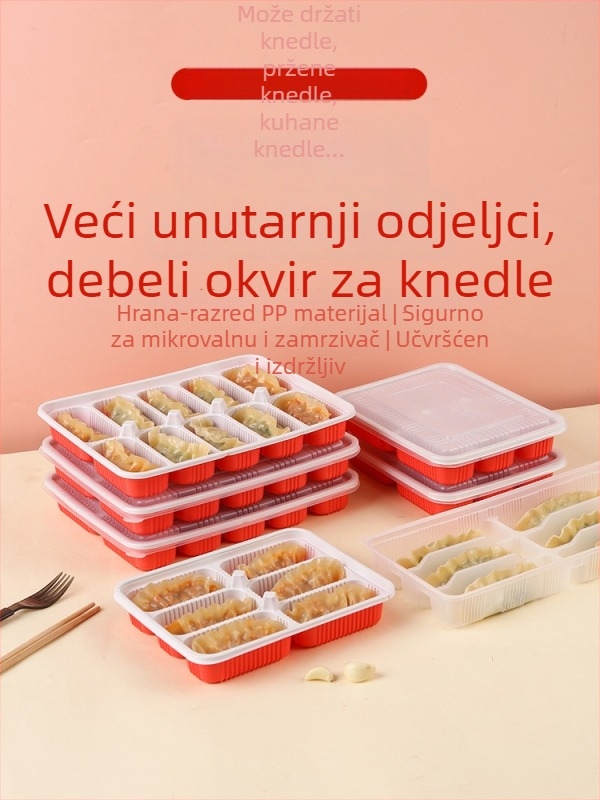 Kutija za pakiranje dim sum s velikom mrežom – jednokratna, prehrambeni PP5, tisk loga, nije pogodna za mikrovalnu, komercijalna uporaba