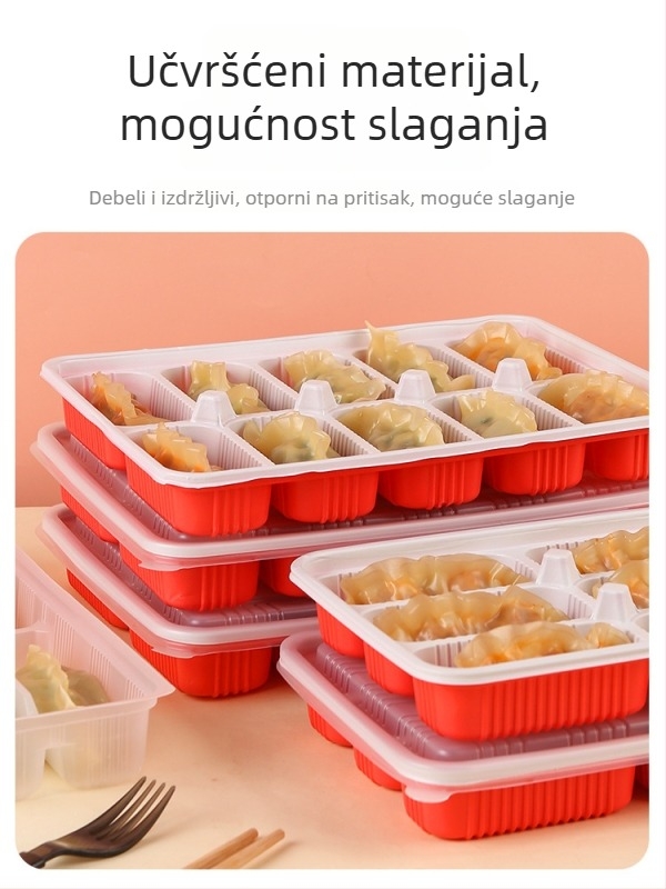 Kutija za pakiranje dim sum s velikom mrežom – jednokratna, prehrambeni PP5, tisk loga, nije pogodna za mikrovalnu, komercijalna uporaba
