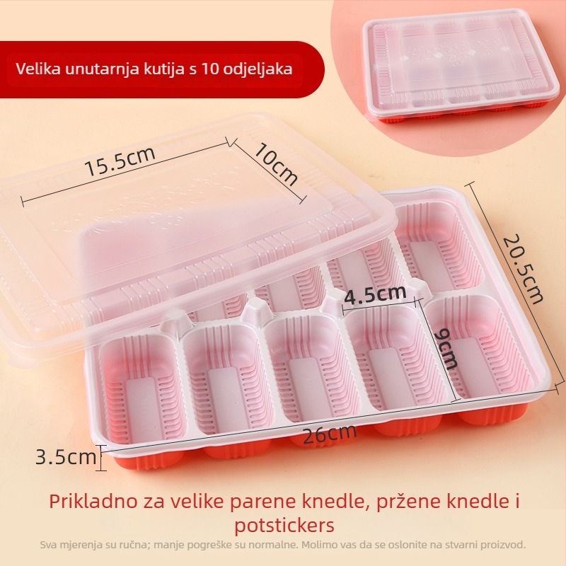 Kutija za pakiranje dim sum s velikom mrežom – jednokratna, prehrambeni PP5, tisk loga, nije pogodna za mikrovalnu, komercijalna uporaba