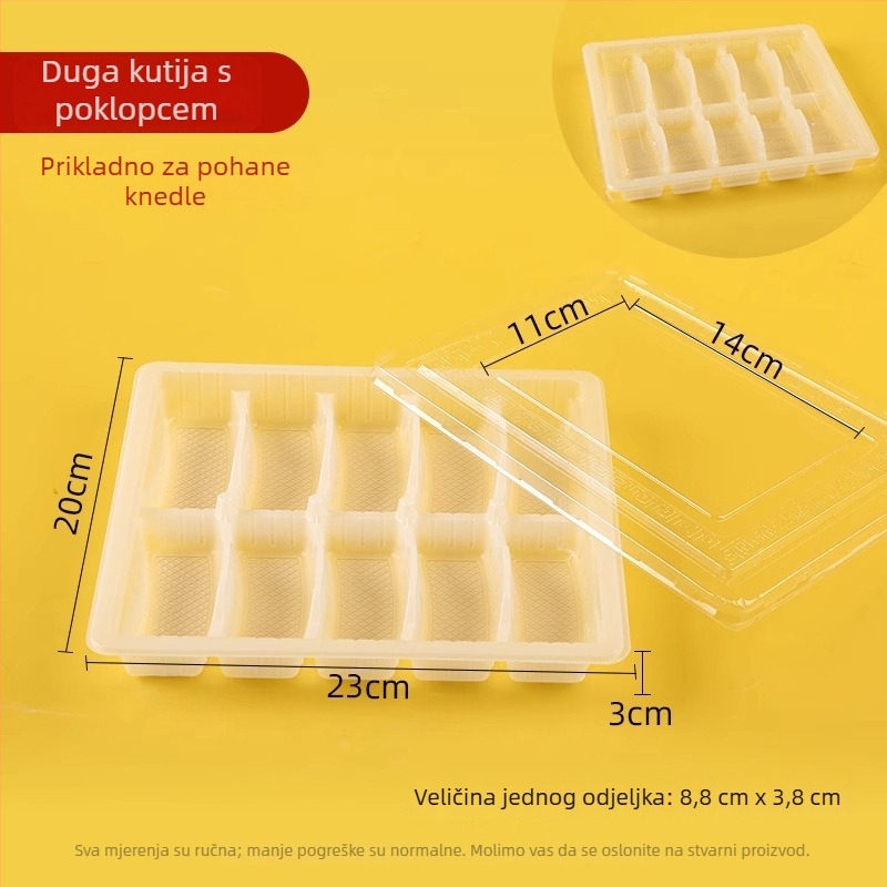 Kutija za pakiranje dim sum s velikom mrežom – jednokratna, prehrambeni PP5, tisk loga, nije pogodna za mikrovalnu, komercijalna uporaba
