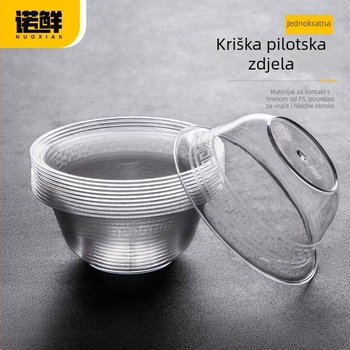 Jednokratna prozirna PS plastična zdjela za hot pot i dostavu, modernog i jednostavnog dizajna, s tiskanim logom, bez prilagođavanja