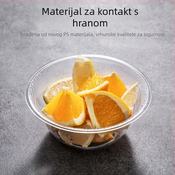 Jednokratna prozirna PS plastična zdjela za hot pot i dostavu, modernog i jednostavnog dizajna, s tiskanim logom, bez prilagođavanja