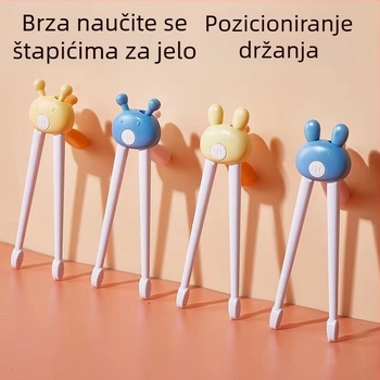 Učljive dječje štapiće za jelo s dizajnom tigrova usta – ABS materijal, za djecu od 6 mjeseci, 1 set, sladak stil